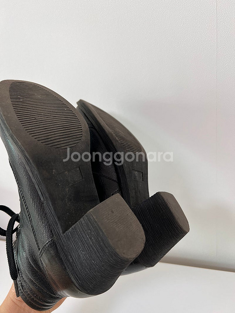 Saera 세라 블랙 가죽 앵클 부츠 230--4