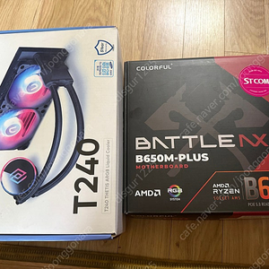 컬러풀 B650M PLUS BATTLE AX 메인보드+무선 wifi(ax210)장착+SSD방열판+앱코 T240수냉