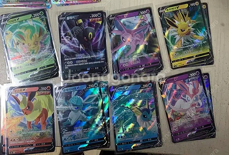 이브이즈 이브이 히어로즈 포켓몬카드 8장 일괄 블래키 에브이 님피아 부스터--0