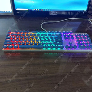 키보드 - 기계식 축교환 게이밍, 앱코 해커 K840 LED 조약돌 레트로