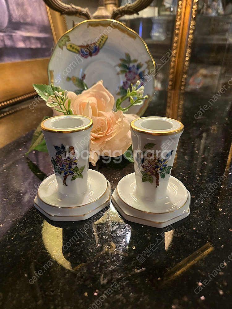 헝가리 헤렌드 퀸 빅토리아 캔들 1쌍 set--0