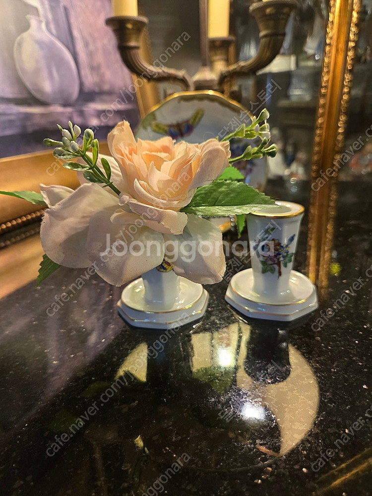 헝가리 헤렌드 퀸 빅토리아 캔들 1쌍 set--4