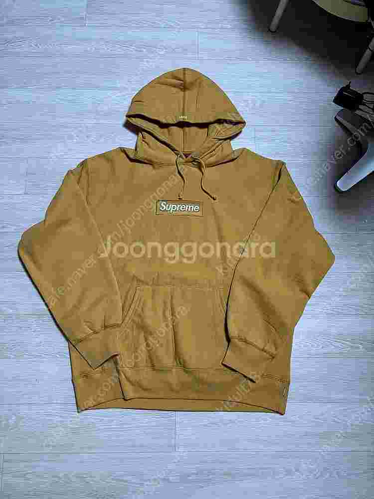 [L] 슈프림 박스로고 후드 머스타드 21FW--1