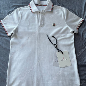 [정품] 몽클레어 남성 PK 폴로 셔츠 L (화이트/블랙)