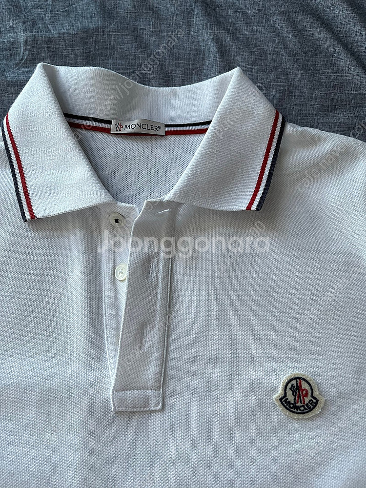 [정품] 몽클레어 남성 PK 폴로 셔츠 L (화이트/블랙)--2