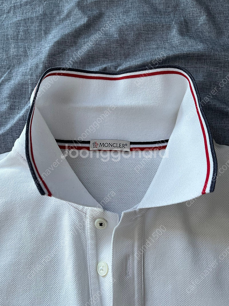 [정품] 몽클레어 남성 PK 폴로 셔츠 L (화이트/블랙)--4