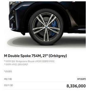 BMW X7 휠 윈터 타이어셋트 판매합니다.( 피렐리 SCORPION WINTER/Run flat) 285/45 R21