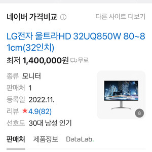 LG 32UQ850W 판매합니다.