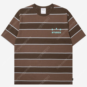 아이앱 스튜디오 스트라이프 티셔츠 브라운(XL)