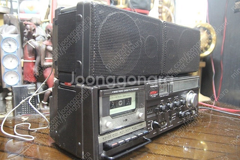 빈티지 도시바 접이식 붐박스 카세트라디오 RT-8740...--7