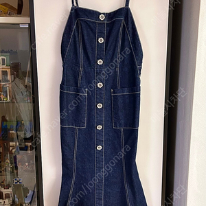 에고이스트 데님 오버롤 절개원피스