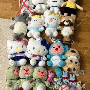 인기상품 중형인형 키링 등 일괄 또는 개별 판매 (산리오 루피 흰둥이 옥지 훈이 와니야마 짱구 미피 우소짱)