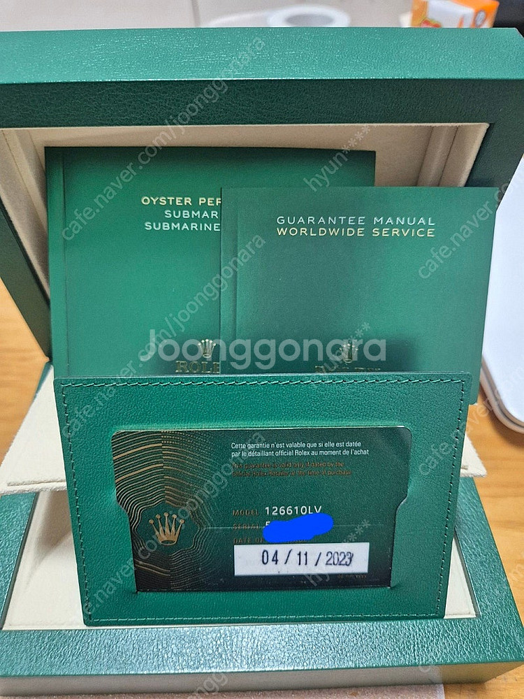 정품 롤렉스 서브마리너 스타벅스 그린 23년11월식 판...--0