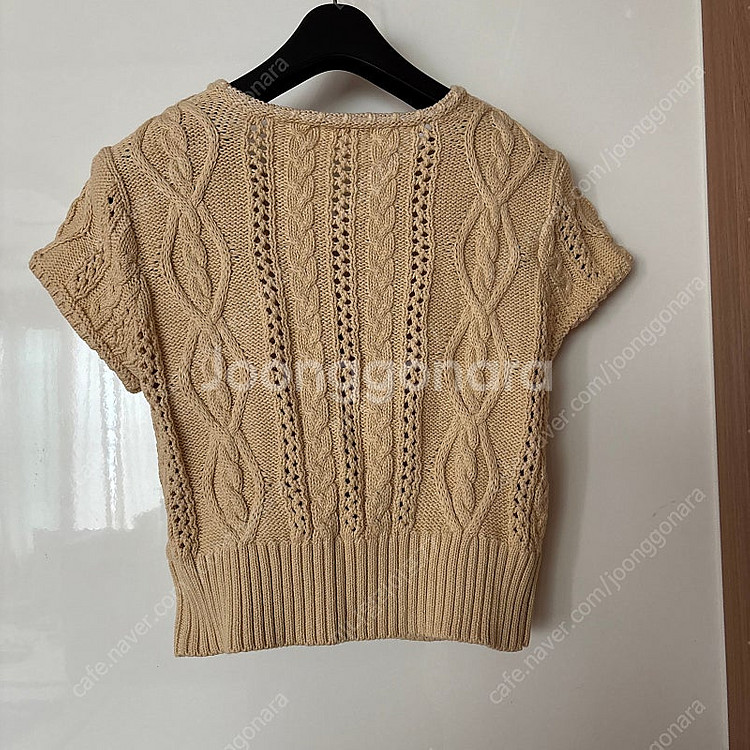 두산 폴로 케이블 스카시 뜨개 반팔 니트 가디건 올드머...--7