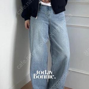 새상품 투데이보니 연청 데님 와이드 팬츠 xl