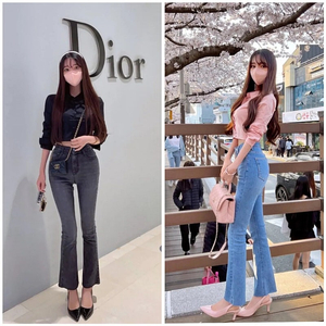 메이윤 속밴딩 세미부츠컷 (연중청,흑청)