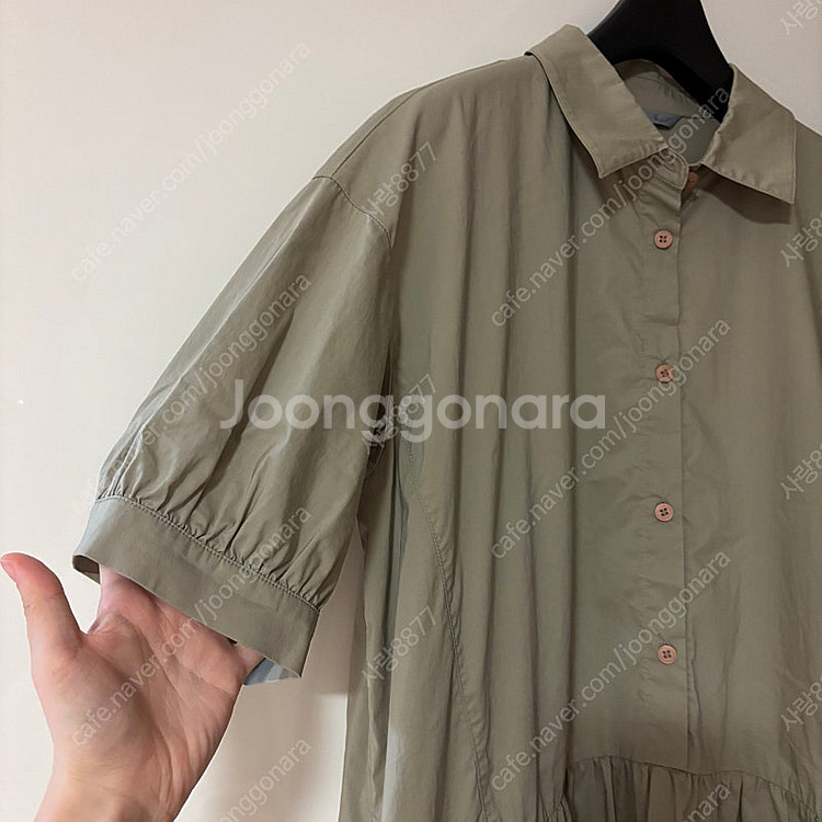 지컷 바스락 사이드 벌룬소매 퍼프 리본 셔츠 원피스 오...--9