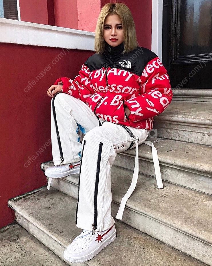 [XL] 슈프림 노스페이스 15FW 레터링 눕시 레드 ...--8