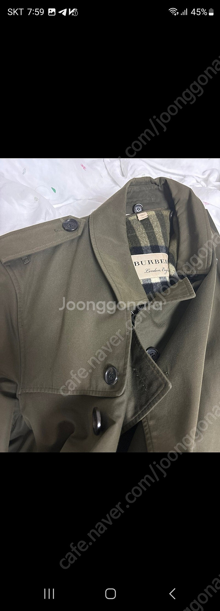 버버리 트렌치코트 하프 카키색--0