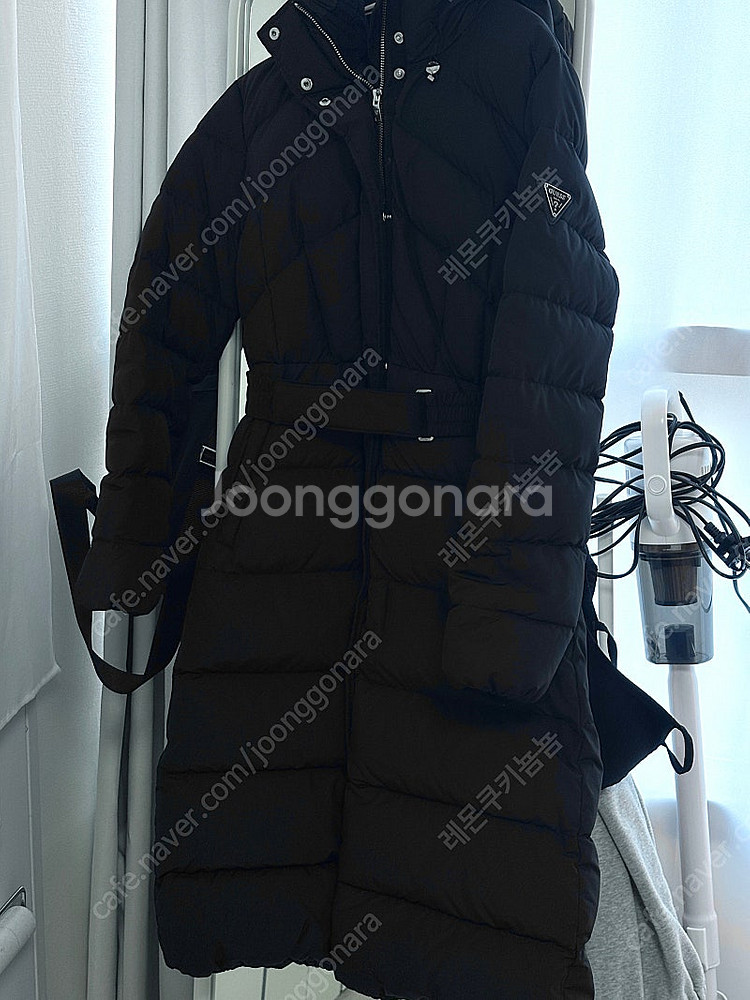 게스 바디컨시언스 롱기장 구스 패딩 블랙 수지패딩 xs...--0