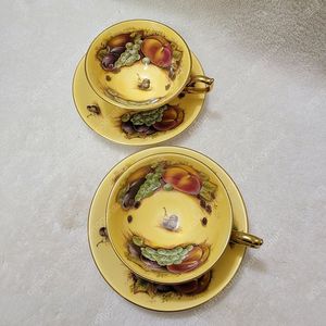 [영국정품 퍼스트] 앤틱찻잔 앤슬리 오차드골드 티잔2조 4p