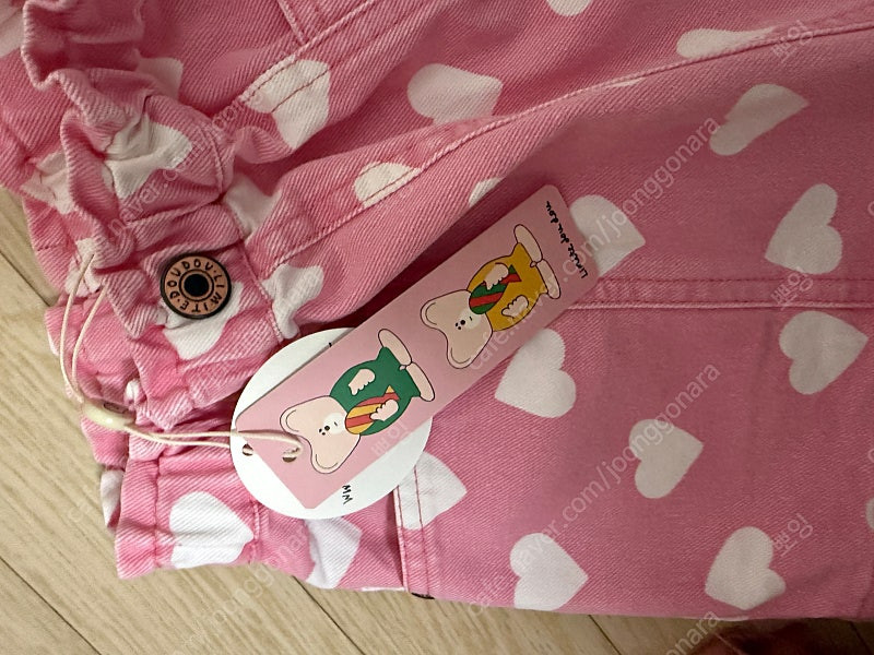 리미떼두두 25ss 딸기하트 스커트 pink heart skirt M(새상품)--3