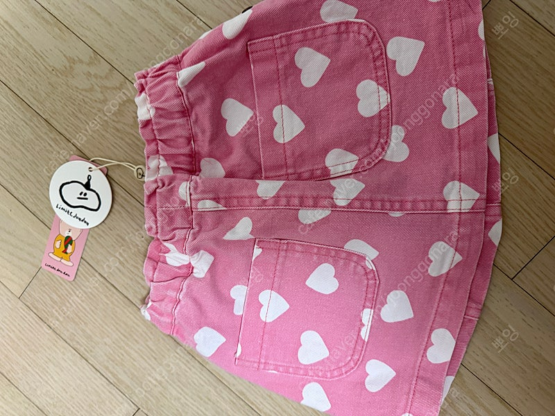 리미떼두두 25ss 딸기하트 스커트 pink heart skirt M(새상품)--5