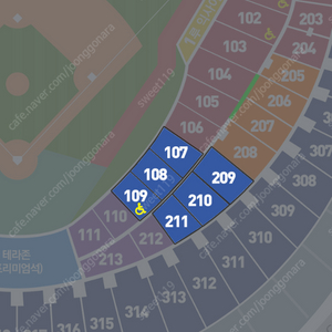 5월 14일 LG vs 키움 1루 블루석 최고명당 109블럭