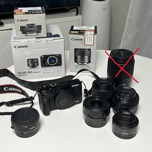 EOS M6 Mark II, EF-M 22mm, EF-M 32mm, EF 50mm 1.8(신쩜팔), EF EOS-M 어댑