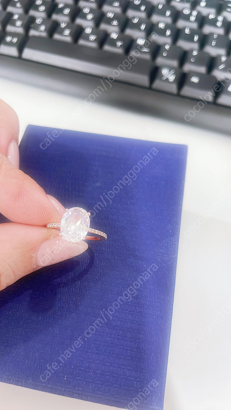 14k 왕큐빅반지 로즈골드--2