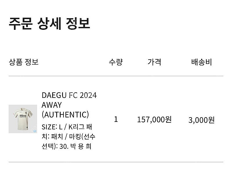 2024 대구FC AWAY 어센틱 + K리그 패치 박용...--1