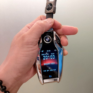 BMW 디지털 스마트키 튜닝 LCD 디스플레이 전환 + 알루미늄 실버 케이스 포함