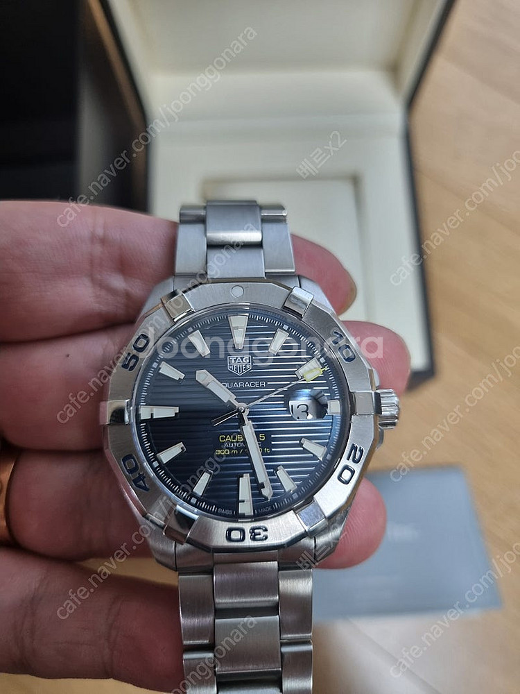 태그호이어 아쿠아레이서 43mm 오토 청판 스틸 팝니다--0