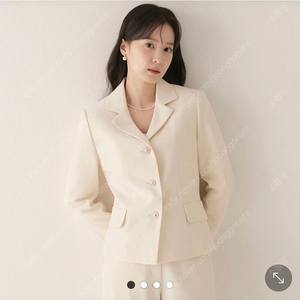 로엠 진주버튼 카라 자켓