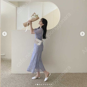 레이스 머메이드 원피스 (더스티블루,블랙)