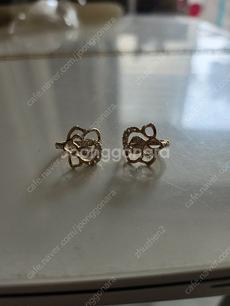 14k 목걸이 귀걸이 세트--1