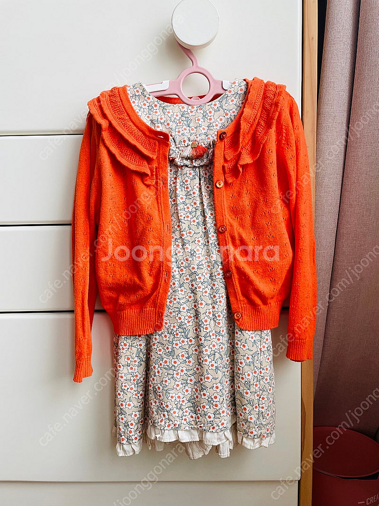 에뜨와 봄원피스 36m(100-110)가디건 속바지 3가지 세트--0