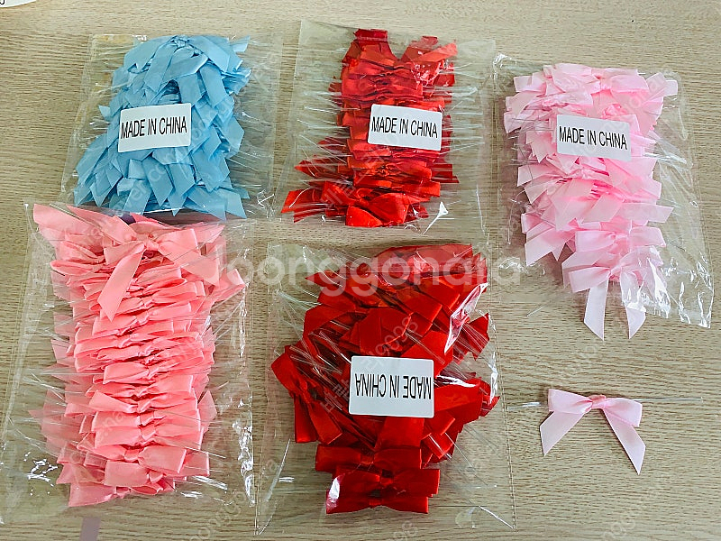 포장리본 5x7cm 빵포장 선물포장 리본 꽃포장 리본--0