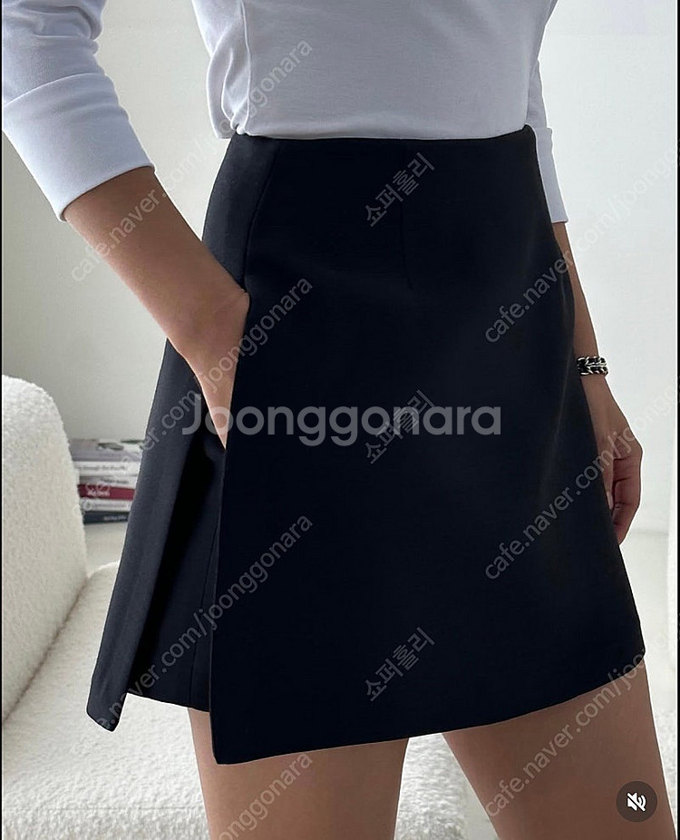 꿀소잉 큐롯팬츠스커트 미착용 새제품 블랙 M 사이즈--3