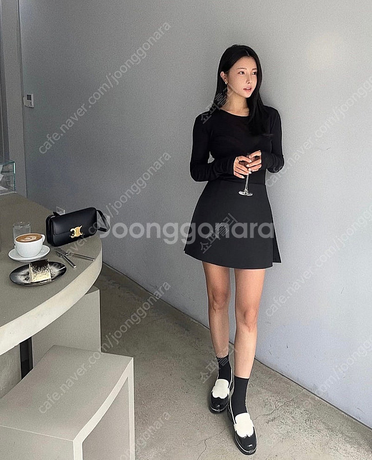 꿀소잉 큐롯팬츠스커트 미착용 새제품 블랙 M 사이즈--6