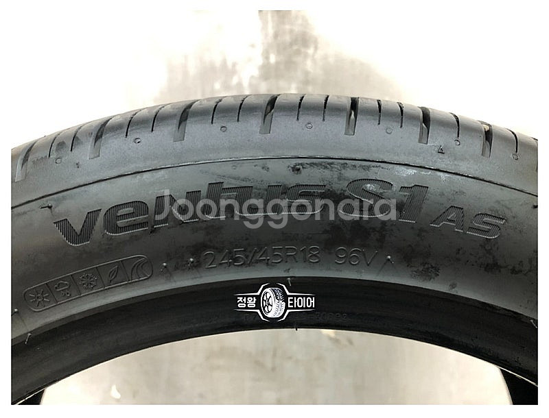 중고타이어 한국타이어 벤투스S1AS 245/45R18 ...--3