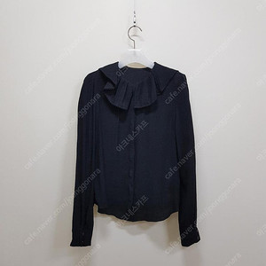 한섬 마인 23SS 러플 블랙 블라우스 XS사이즈