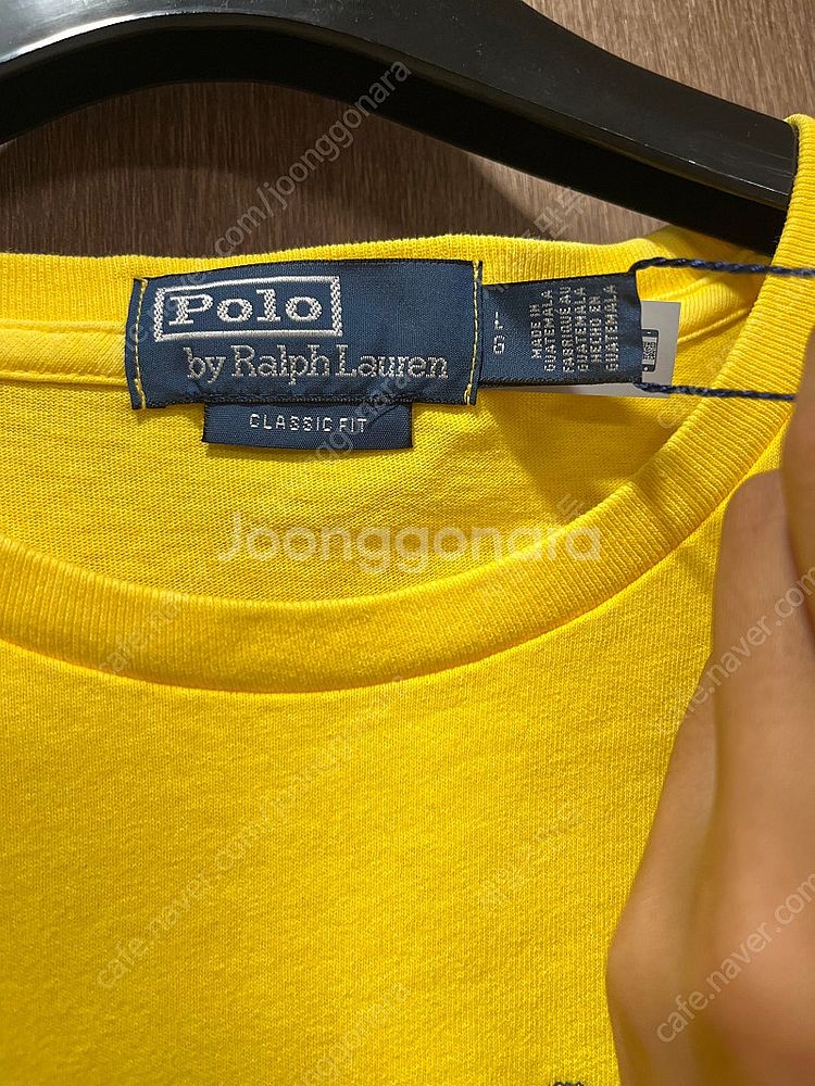 폴로 랄프로렌 반팔 클래식핏 라지 옐로우 앵무새티--2