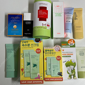 선크림(시세이도,셀퓨전씨,아이소이,아떼,코스알엑스,라운드어라운드,라센스,구달)