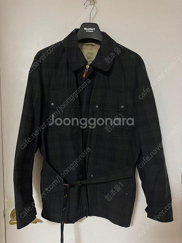 바스통 005 블랙와치 왁스자켓 XL--0