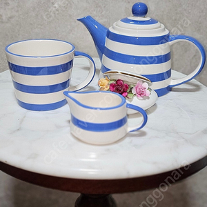 영국산 ) 링톤 티포원 Tea for one 코니쉬웨어 패턴 블루화이트 패턴 세트