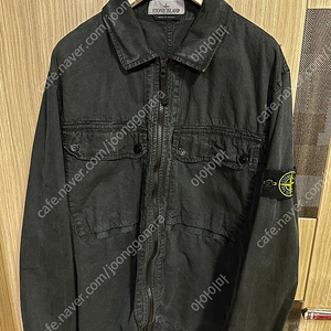 스톤아일랜드 브러쉬드 오가닉 코튼 오버셔츠 블랙 23FW (L)