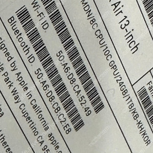 13인치 맥북에어 M3 ram 24gb ssd 1tb 램24기가 1테라 미드나잇 풀박스 새상품급 판매 합니다