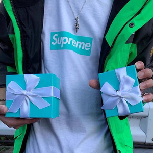 좌쓰 Supreme x Tiffany & Co. Box Logo T-Shirt 슈프림 x 티파니 앤 코 박스로고 티셔츠 화이트 - 21FW
