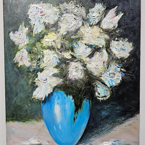 (원화) 10호 캔버스 유화그림 화병속의 꽃 정물화 서양화